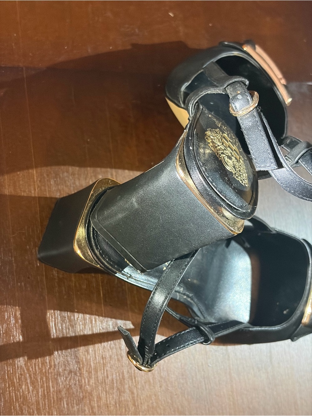 Vince Camuto Black Pointed Toe Slingback Pumps with Buckle Detail - Picture 8 of 12